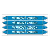 Značení potrubí, výfukový vzduch,4 ks, 250 × 26 mm